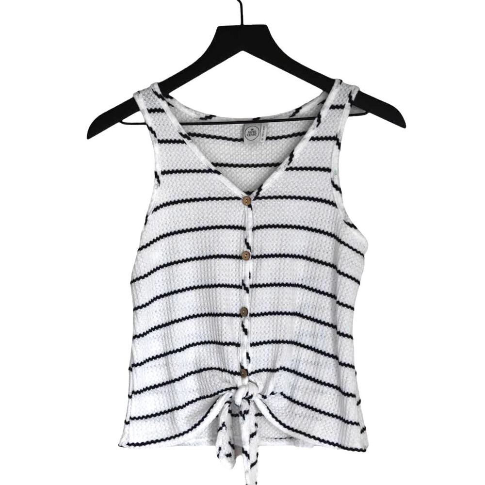 Paper Crane Blue/White Striped Button Tie Tank Size XS - Picture 1 of 4